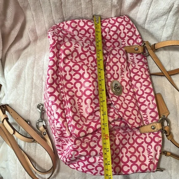 COACH Op Art Jacquard Pink Two Way Shoulder Bag and Crossbody Combo - Picture 15 of 16